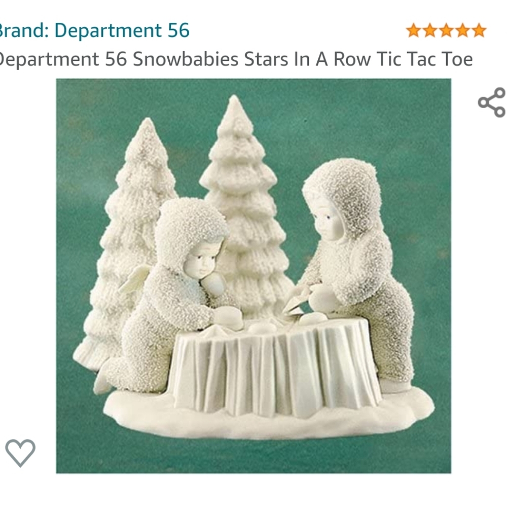 Dept 56 Snowbabies Stars in a Row Tic Tac Toe